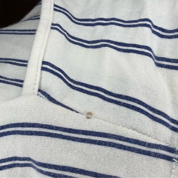 PacSun Me to We crossover wrap cropped low cut baby tee crop white blue stripes - Picture 5 of 5